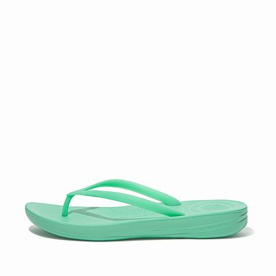 Fitflop Iqushion Ergonomic - Flip Flops Damen - Mintfarben Grün (TJK745390)